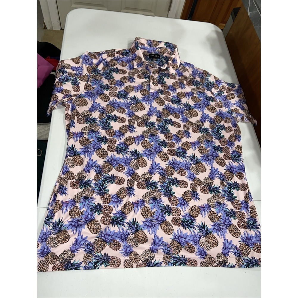 Chase 54 2XL Polo Shirt Pinnapple Mens Hawaian Tropical Maui Wailea Golf